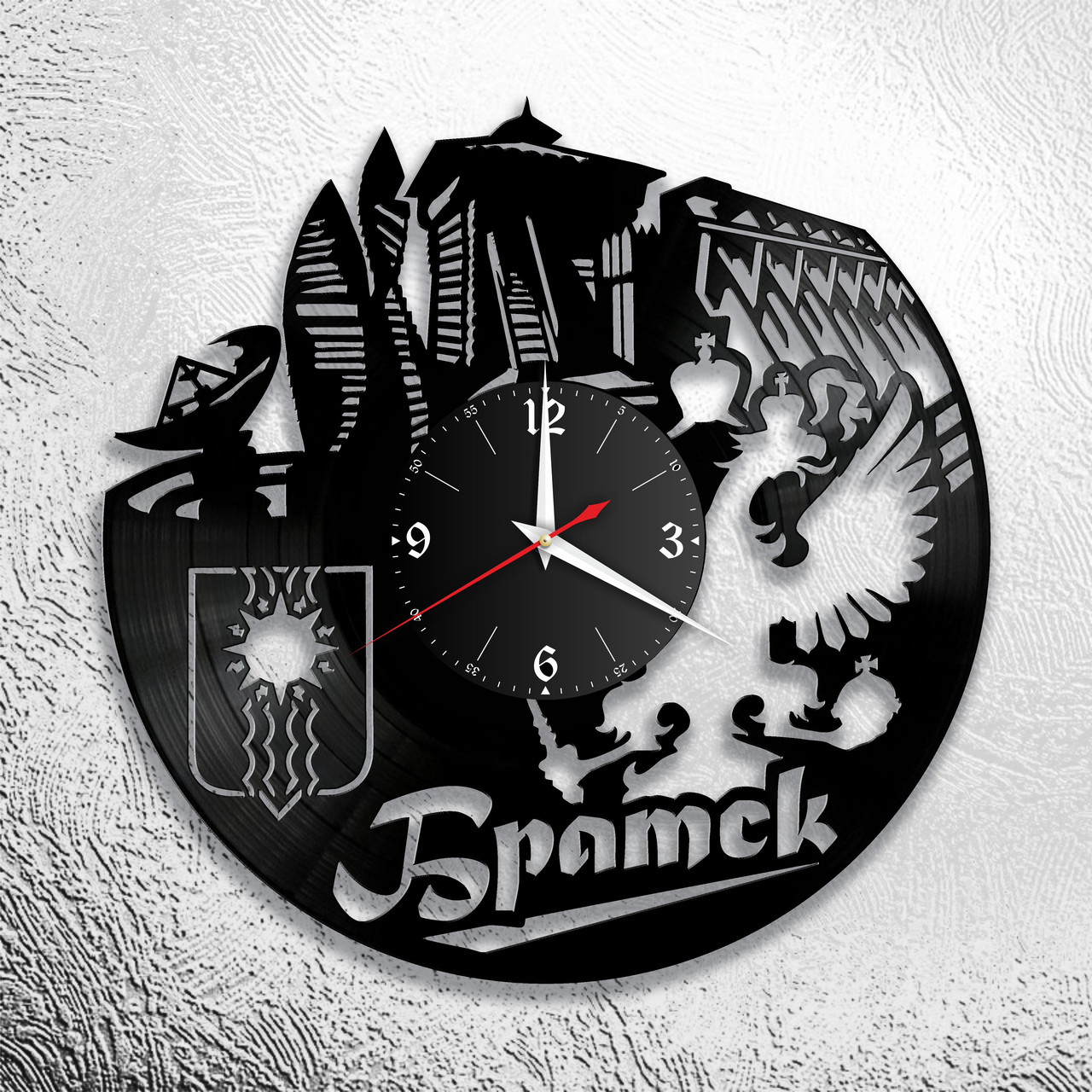 Часы из виниловой пластинки  "Братск" версия 1, фото 1