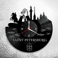 Оригинальные часы из виниловых пластинок  "Питер" версия 2