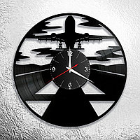 Часы из виниловой пластинки  "Аэропорт" версия 1
