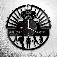 Часы из виниловой пластинки  "Американский футбол" версия 1