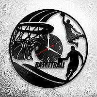 Оригинальные часы из виниловых пластинок  "Баскетбол" версия 2