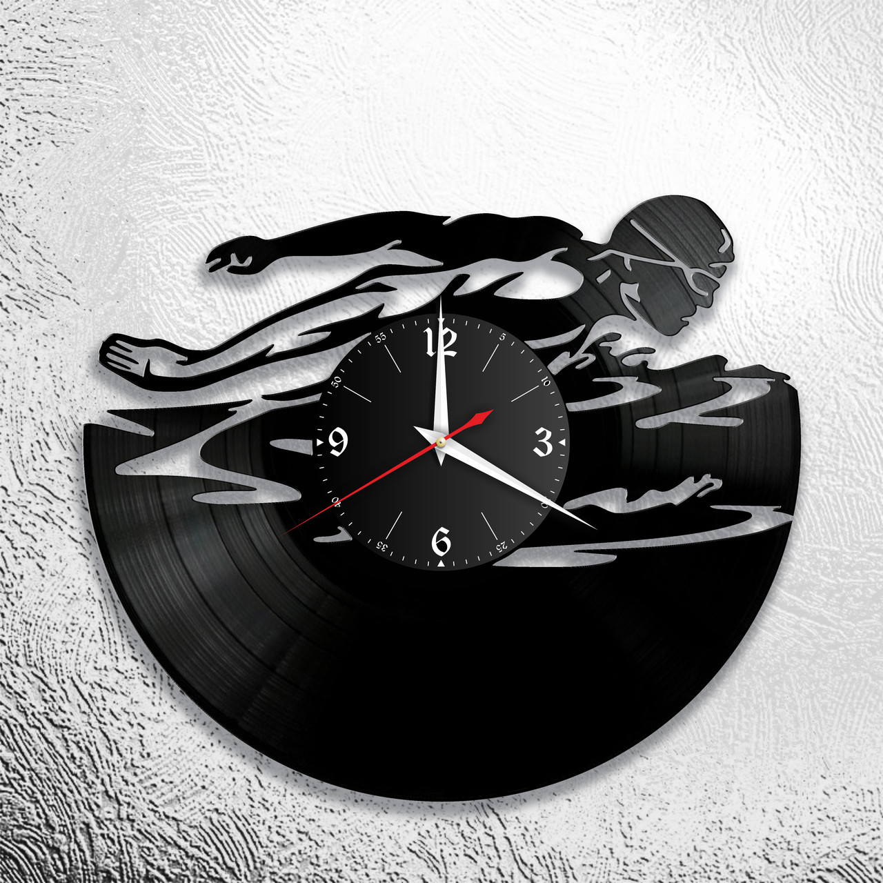 Часы из виниловой пластинки  "Плавание" версия 1