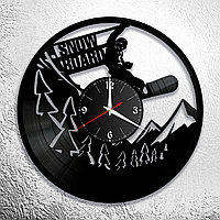 Часы из виниловой пластинки  "Сноуборд" версия 1
