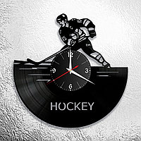 Оригинальные часы из виниловых пластинок  "Хоккей" версия 1