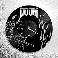 Часы из виниловой пластинки  "DOOM" версия 1