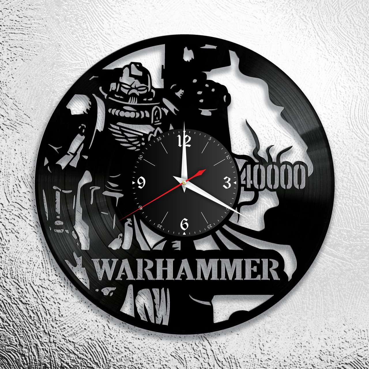 Часы из виниловой пластинки  "Warhammer 40000" версия 2