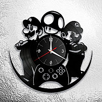 Оригинальные часы из виниловых пластинок  "Супер Марио" версия 2