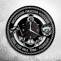 Часы из виниловой пластинки  "Морская пехота" версия 2