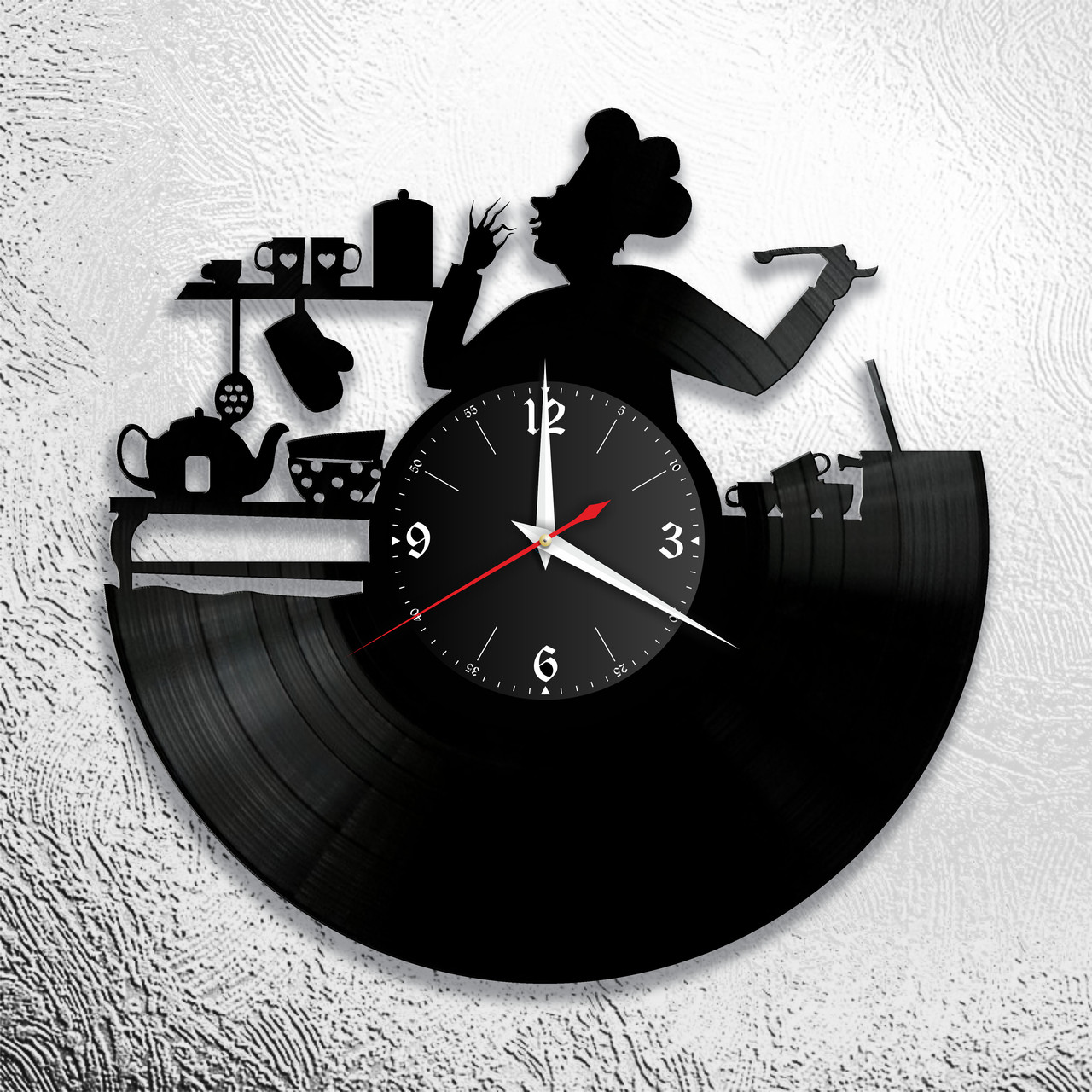 Часы из виниловой пластинки "Кухня" Версия 3