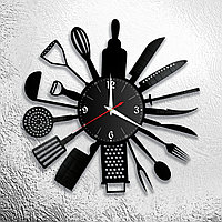 Оригинальные часы из виниловых пластинок "Кухня" Версия 4