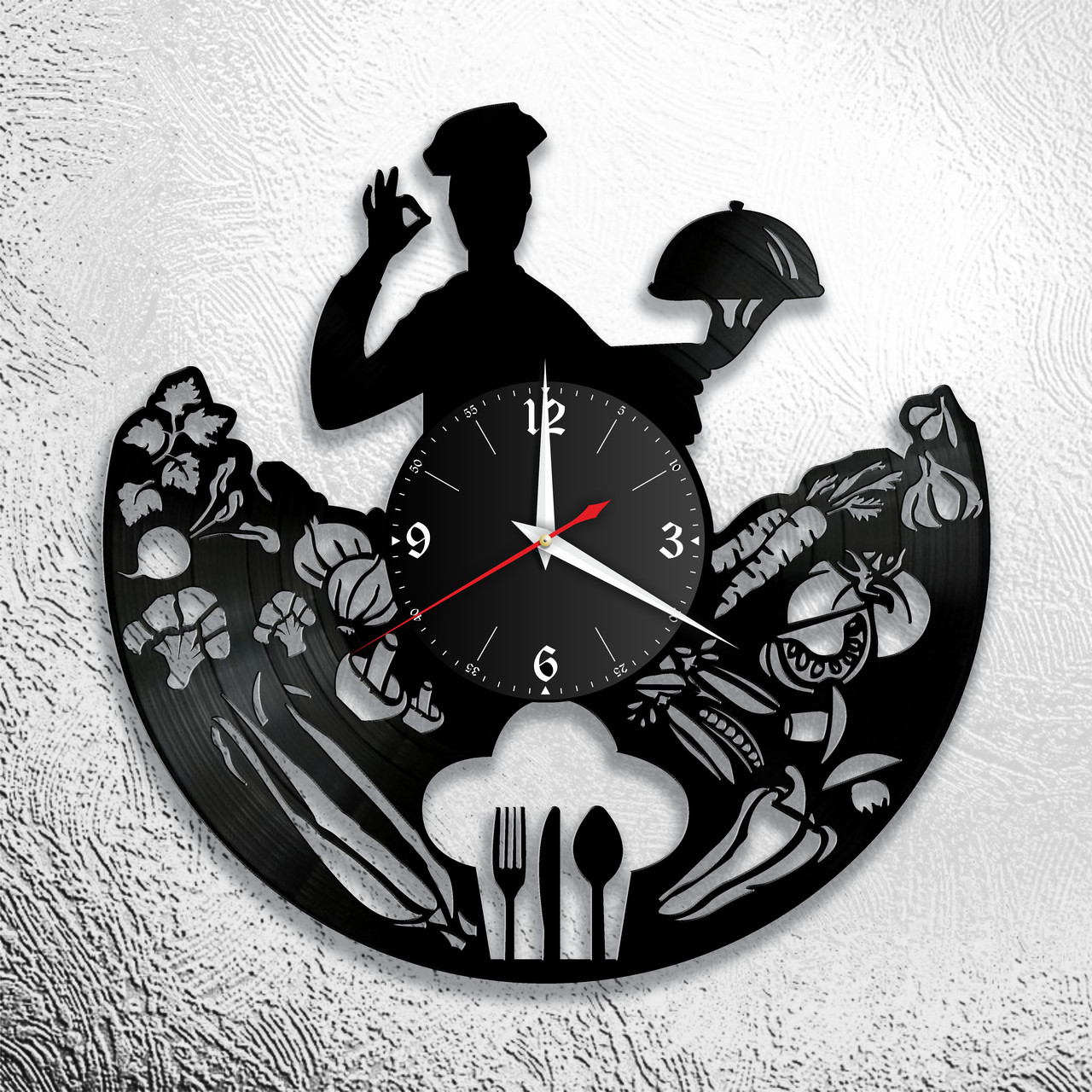 Часы из виниловой пластинки "Кухня" Версия 6, фото 1