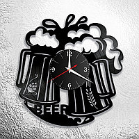 Часы из виниловой пластинки "Пиво" Версия 1