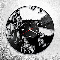 Оригинальные часы из виниловых пластинок "Охота" версия 3