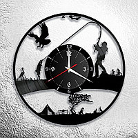 Оригинальные часы из виниловых пластинок "Рыбалка" версия 1