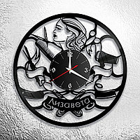 Часы из виниловой пластинки "Парикмахерская" версия 8