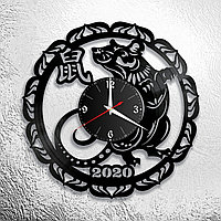 Оригинальные часы из виниловых пластинок "Крыса" версия 1 К Новому 2020 году