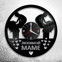 Часы из виниловой пластинки "Мама" версия 1