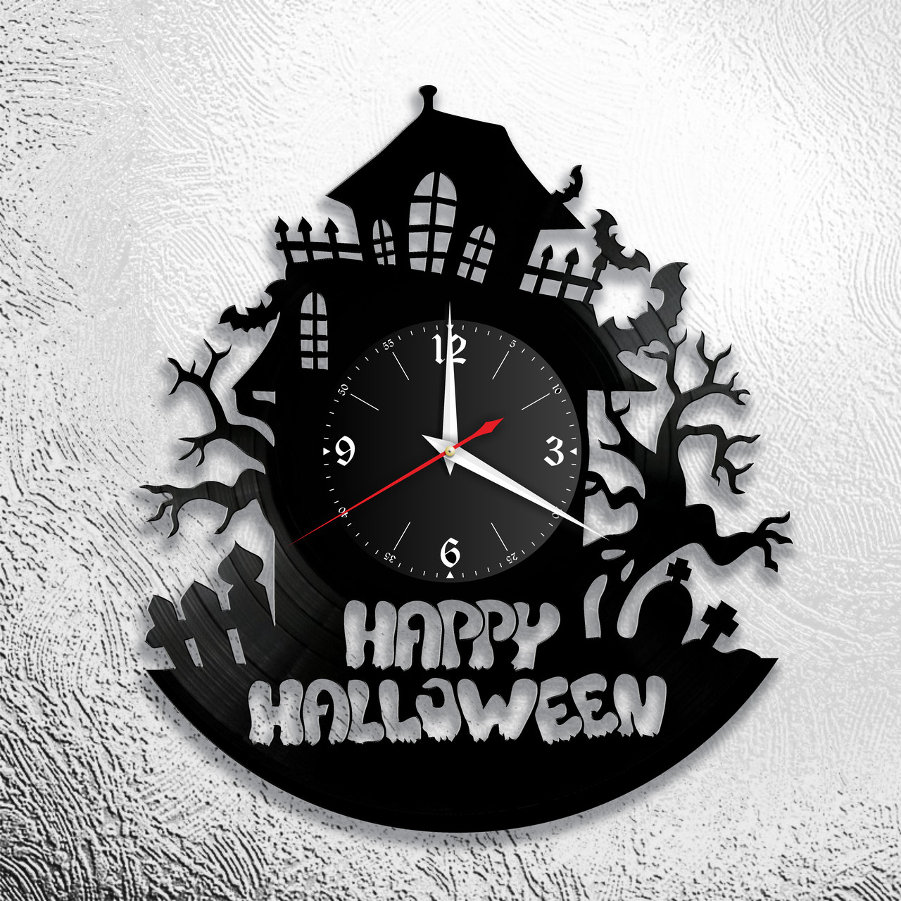 Часы из виниловой пластинки "Хеллоуин" версия 1, фото 1