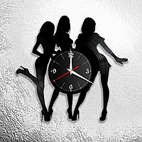 Оригинальные часы из виниловых пластинок "3 девушки" версия 1