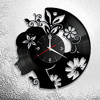 Часы из виниловой пластинки "Девушка" версия 3
