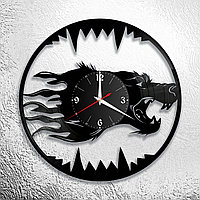 Часы из виниловой пластинки "Волк" версия 2