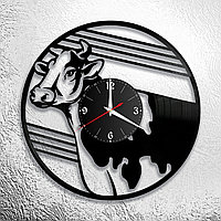 Оригинальные часы из виниловых пластинок "Корова" версия 1