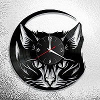 Часы из виниловой пластинки "Коты" версия 3