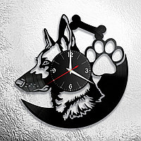 Оригинальные часы из виниловых пластинок "Собака" версия 1