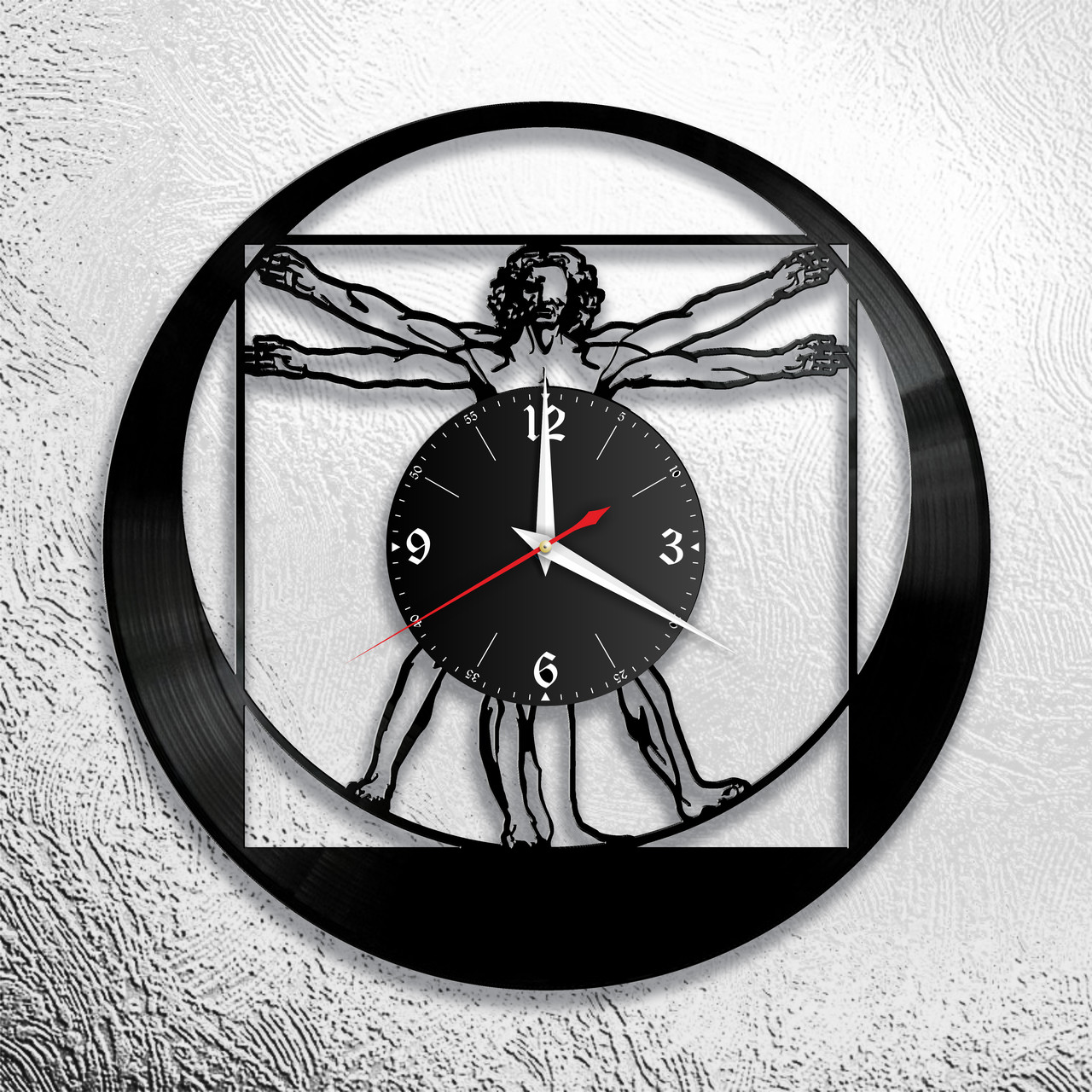 Часы из виниловой пластинки "Виртувианский Человек" Версия 1, фото 1