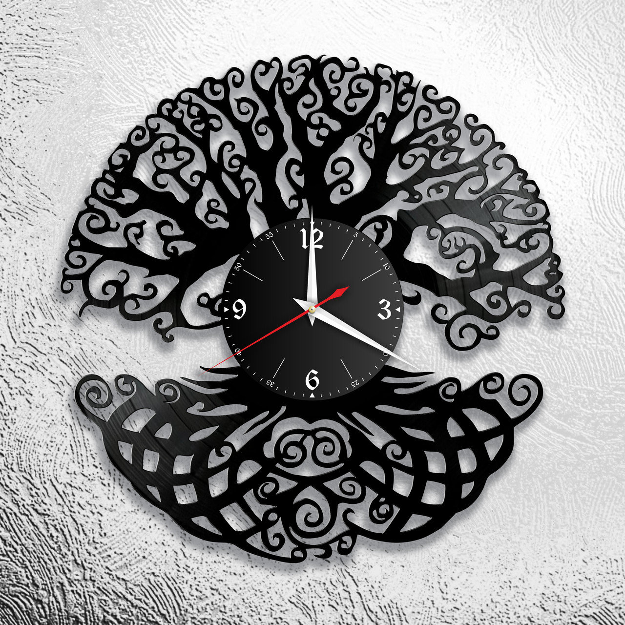Часы из виниловой пластинки "Дерево Жизни" Версия 1