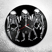 Оригинальные часы из виниловых пластинок "Скелеты " Версия 1