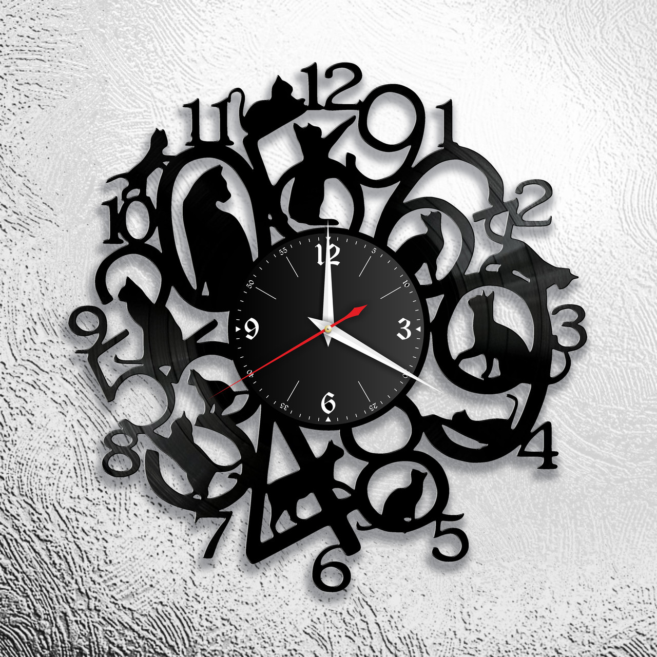 Часы из виниловой пластинки "Цифры" Версия 3, фото 1
