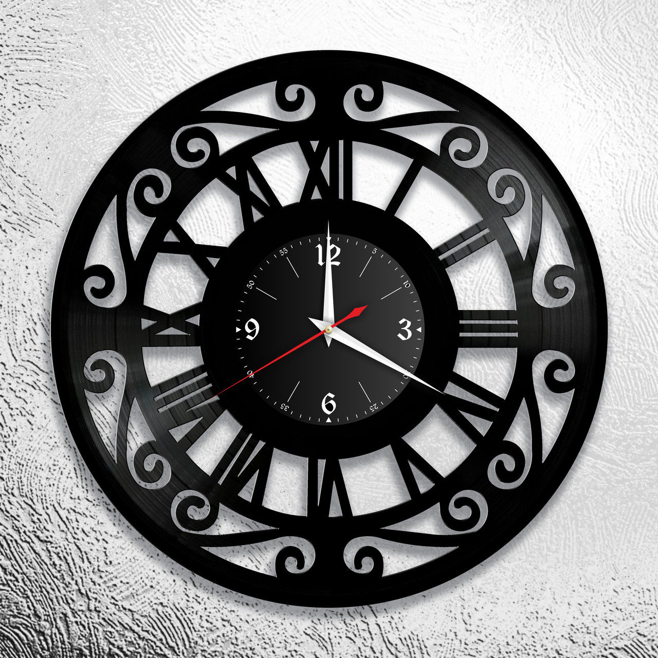 Часы из виниловой пластинки "Цифры" Версия 9, фото 1
