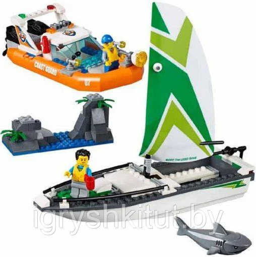 Конструктор Bela Cities "Операция по спасению парусной лодки", 206 деталей, аналог Lego, арт.10752 - фото 1 - id-p140448581