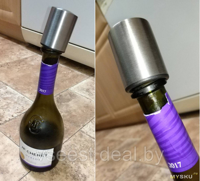 Вакуумная пробка для вина Stainless Steel Wine Bottle Stopper With Vacuum Memory Function ,,8820 (shu) - фото 3 - id-p140450849
