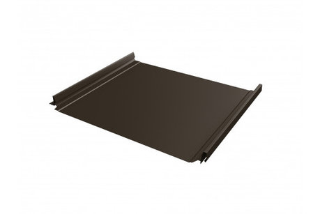 Кликфальц Pro Grand Line 0,5 Satin с пленкой на замках RAL 9006 бело-алюминиевый Тёмно-коричневый, фото 2