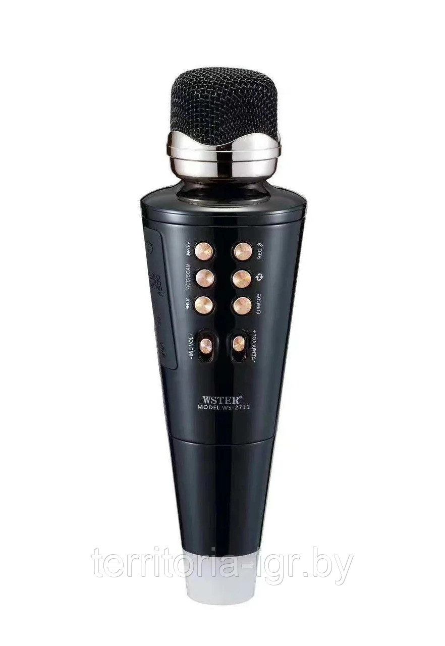 Караоке-микрофон Bluetooth WS-2711 черный Wster - фото 2 - id-p140455154