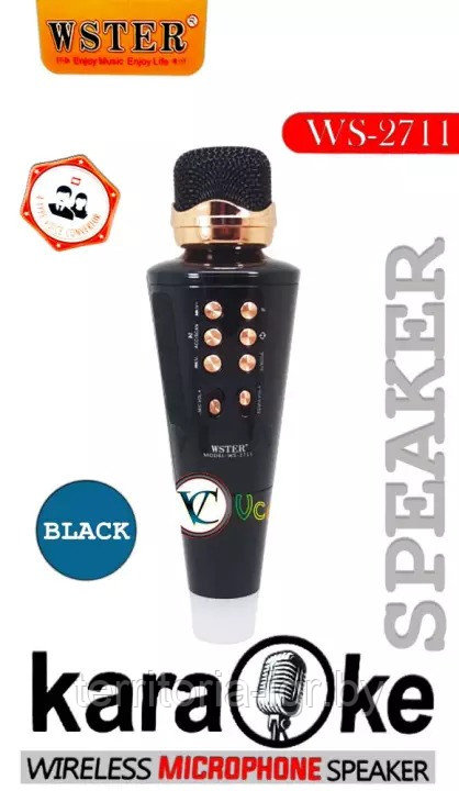 Караоке-микрофон Bluetooth WS-2711 черный Wster - фото 1 - id-p140455154