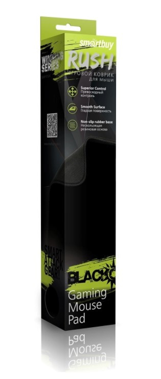 Коврик для мыши игровой SMARTBUY RUSH "BLACK" ткань+резина - фото 3 - id-p140456036