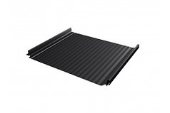 Кликфальц Pro Gofr Grand Line 0,45 Drap с пленкой на замках RAL 7024 мокрый асфальт Чёрный