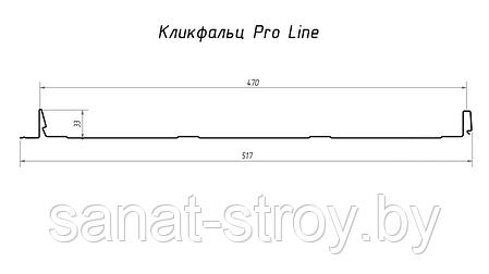 Кликфальц Pro Line Grand Line 0,5 Satin с пленкой на замках RAL 7024 мокрый асфальт, фото 2