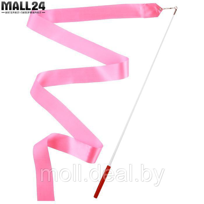 Лента гимнастическая с палочкой, 2 м, цвет розовый - фото 1 - id-p140112735