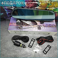 Видеорегистратор-зеркало заднего вида 3 в 1 HD Driving Recorder,  с датчиком движения и с камерой заднего, фото 1