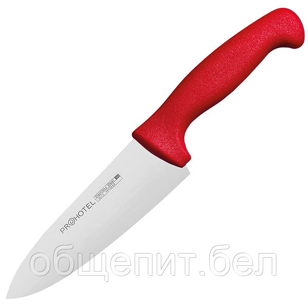 Нож поварской «Проотель» L=290/150 мм, красный - фото 1 - id-p140498431