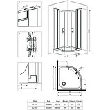 Кабина квадратная Deante Funkia, стекло прозрачное, 80х80х185см, фото 2