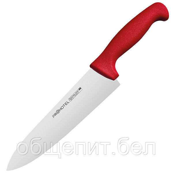 Нож поварской «Проотель» L=340/200 мм, красный - фото 1 - id-p140498569