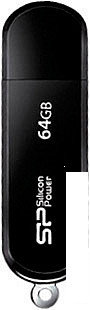 USB Flash Silicon-Power LuxMini 322 Black 64GB (SP064GBUF2322V1K), фото 2
