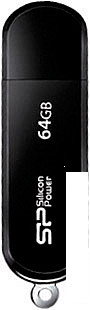 USB Flash Silicon-Power LuxMini 322 Black 64GB (SP064GBUF2322V1K) - фото 1 - id-p140500751