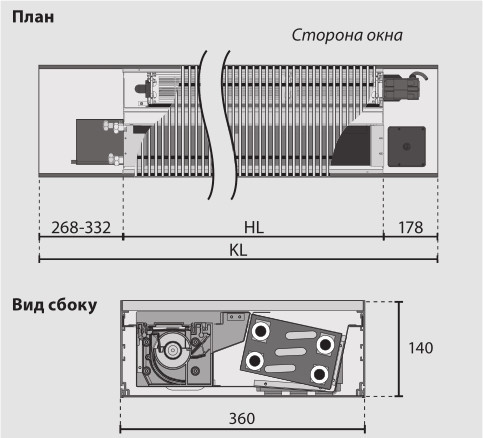 Внутрипольный конвектор Mohlenhoff QSK EC HK 2L 360-140-2150 отопление/охлаждение - фото 2 - id-p10966010