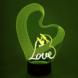 3D светильник Пара - Love 7 цветов свечения